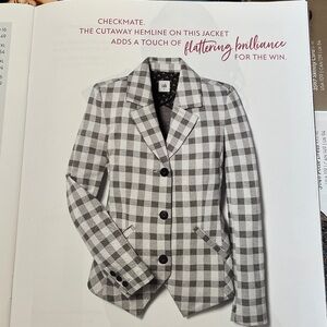 CAbi Black and White Checkered Blazer